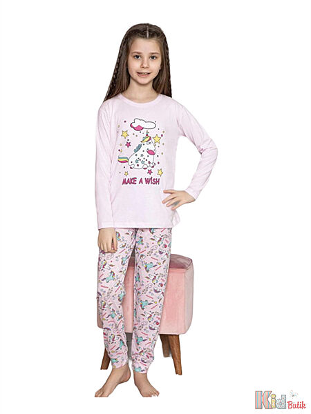 Піжама для дівчинки з єдинорогами в рожевому кольорі Minimoon