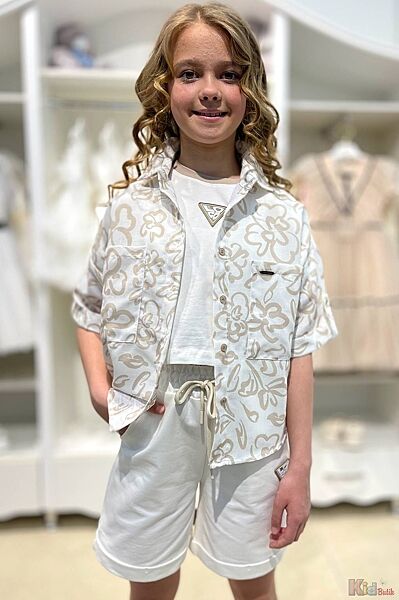 Блузка з пастельним квітковим принтом для дівчинки LOCOLOCO