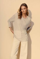 Тонкий лонгслів оверсайз із ліоцелу та вовни massimo dutti 