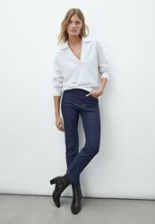 Брюки з пропиткою під шкіру massimo dutti 