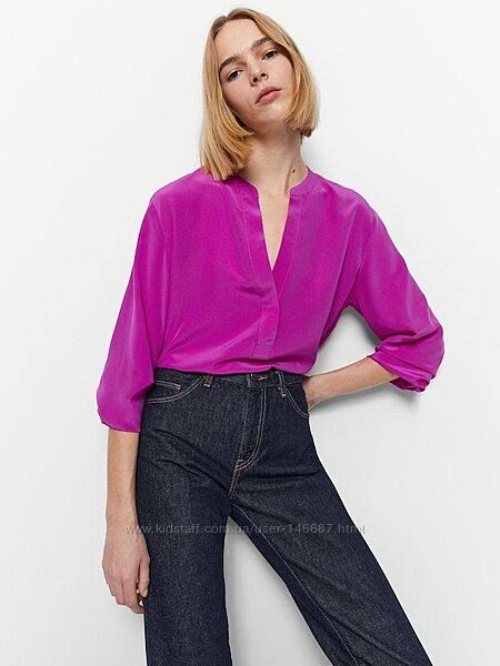 Шовкова блуза оверсайз massimo dutti 