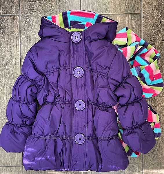 Тепленькая курточка на холодную осень на флисе шарфиком PINK PLATINUM 2-3 г