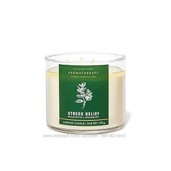 Большая аромотерапевтическая свеча Bath and Body Works Stress Relief 
