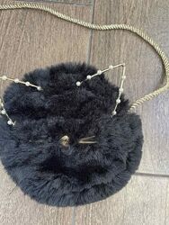БУ Сумка меховая черный кот Cat Fuzzy Circle Bag The Children&acutes Place США