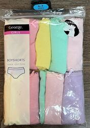 Поштучно набор из 10 хлопковых трусиков шортиков  George Размер 6-7 лет