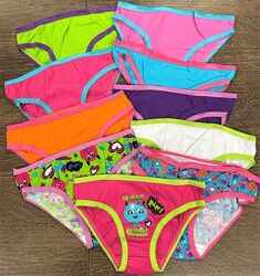 Поштучно набор из 10 хлопковых трусиков для девочки Веселые монстры 4-6 лет