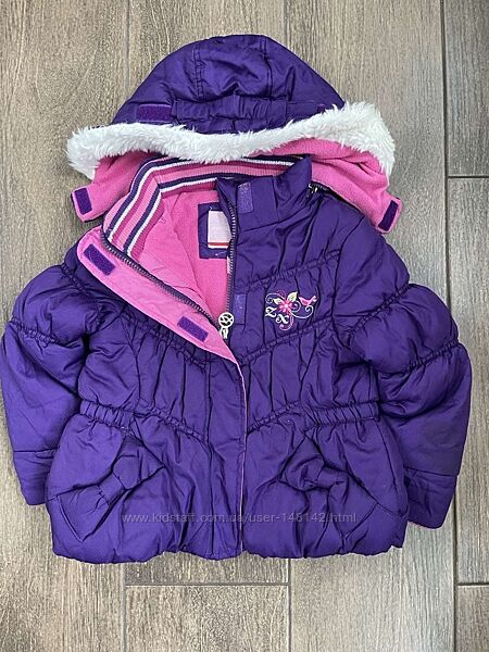 Б/У  Теплая зимняя   курточка на девочку  Zero Xposur Размер 3Т