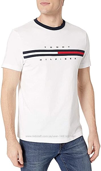 Белая хлопковая мужская футболка Томми Хилфигер Tommy Hilfiger XXL Оригинал