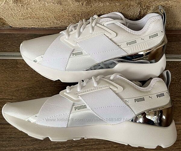 Белые легкие кроссовки Puma Muse X-2 Metallic Trainers Размер US7 - 23,5 см