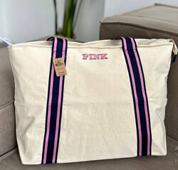 Холщовая сумка шоппер Pink Victorias secret  Виктория Сикрет Оригинал