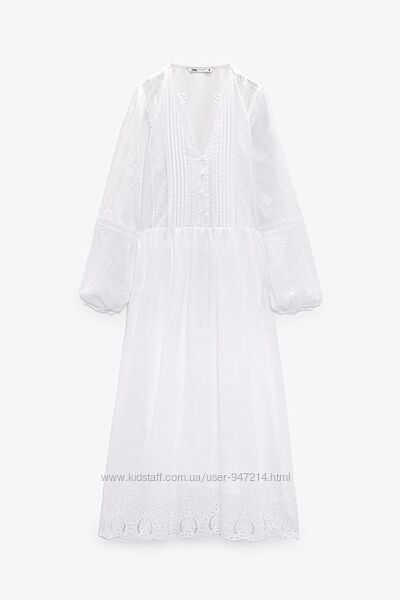 Нова сукня Zara з вишивкою, біла, легка літня р. S вишиване плаття