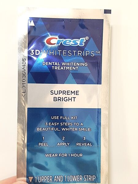 полоски отбеливающие Crest 3D White Whitestrips Supreme Bright - 1пакетик
