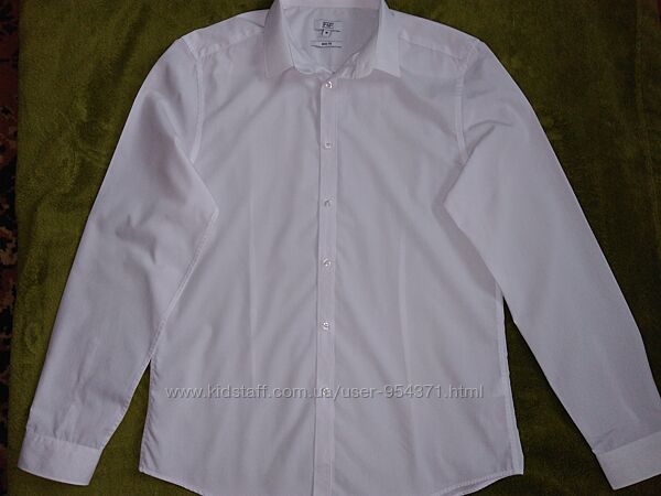 Белоснежная нарядная рубашка F&F р-р M-L р.46-48 