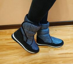 Сапоги ботинки дутики зимние утеплённые на меху женские Restime р. 36-40