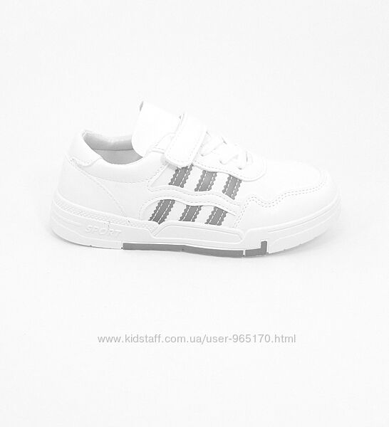 Детские кроссовки белые на липучках 35 размер