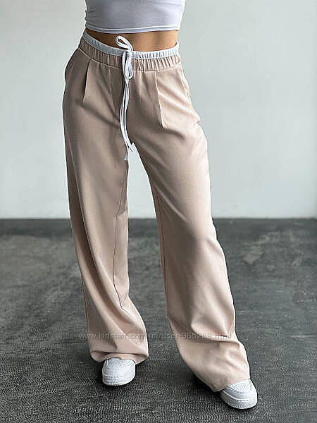 Жіночи  штани  на зав&acuteязці  з костюмної тканини Тренд 2024  різні кольори 