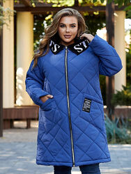 Зимове жіноче пальто на силіконі різні кольори 52-66 розміри 
