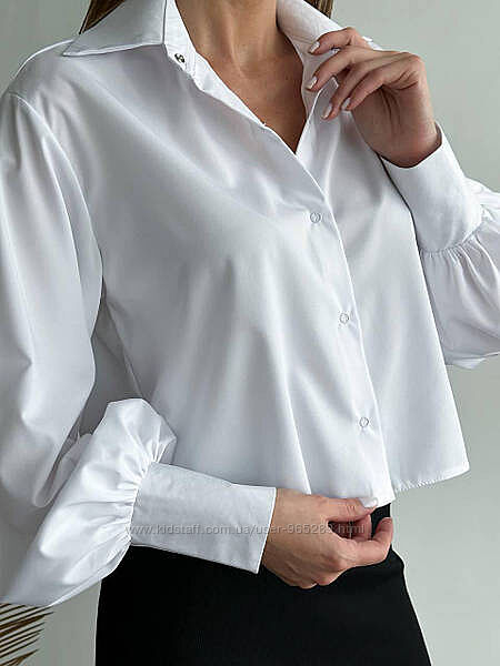 Жіноча сорочка біла та чорна з софту 42-48 розміри 