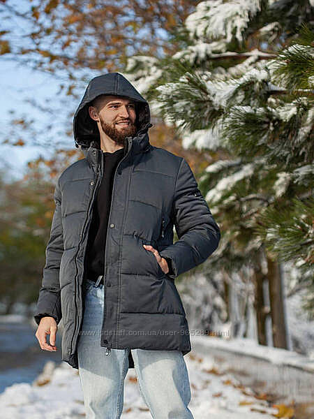 Чоловіча зимова куртка з капюшоном різні кольори 