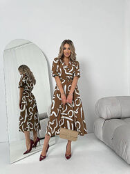 Жіноче плаття міді з шовкового софту різні кольори 42-48 розміри