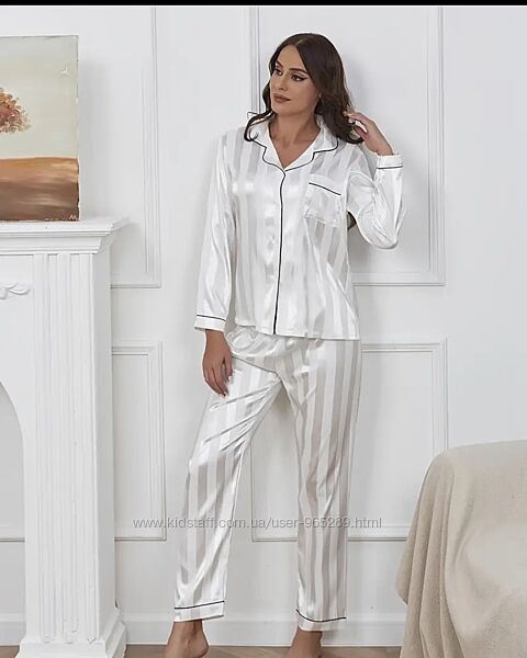 Жіночий домашній костюм піжама з шовкового сатину