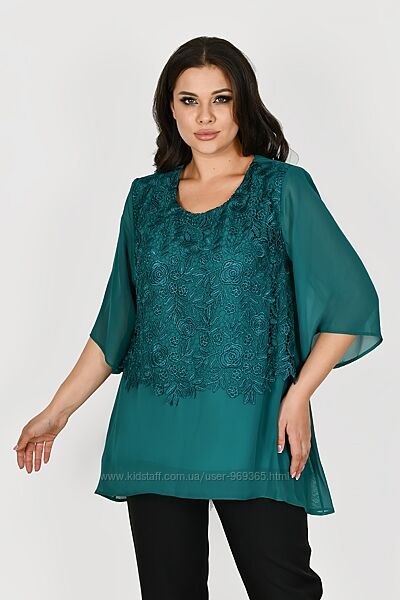 Блуза большого размера Киара. Размеры 52-62