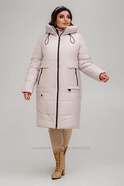 Зимове пальто великого розміру Верона. Розміри 50-60