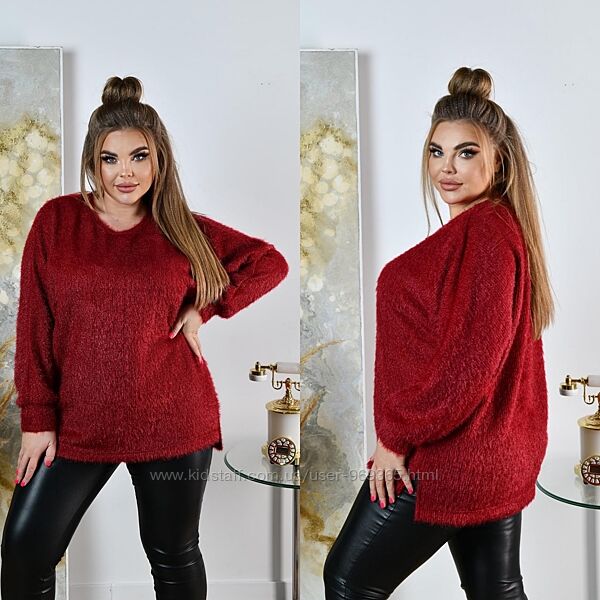 Вязана мохерова кофтинка. Розміри від 52 до 66