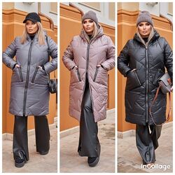 Куртка-пальто. Зима. Розміри вiд 48 до 58