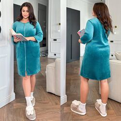 Жіночий халат, двосторонній плюшик. Розміри вiд 42 до 56