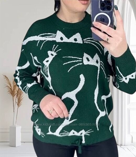 Кашеміровий светр на завязках. Розмір 48-54