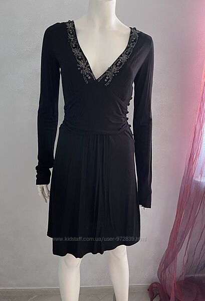 Очень красивое черное платье patrizia pepe с декором р 44u ручная работа