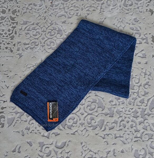 Shado, якісний чоловічий шарф однотонного синього кольору 