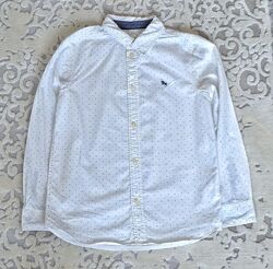H&M, святкова дитяча сорочка для хлопчиків білого кольору в горошок 