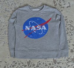 H&m, дитячий світшот для хлопчиків сірого кольору Nasa в хорошому стані 