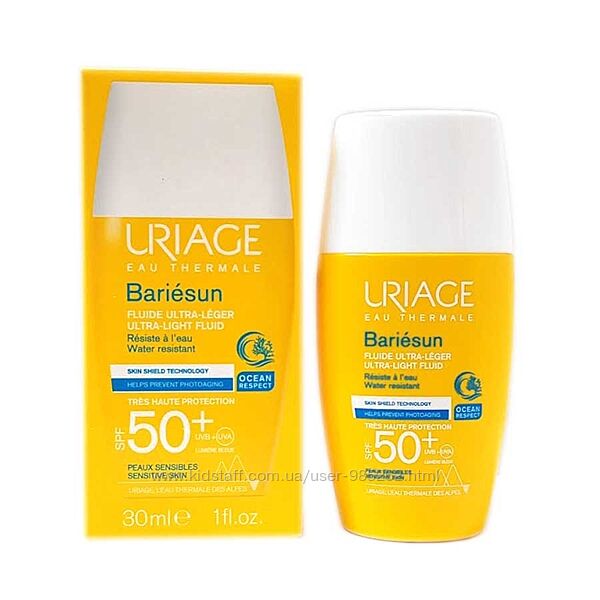  Сонцезахисний ультра-легкий ФЛЮЇД для обличчя Uriage Bariesun 50 SPF