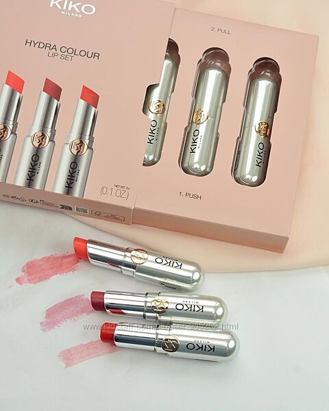 Kiko Milano Hydra подарунковий набір з 3 кольорових бальзамів для губ