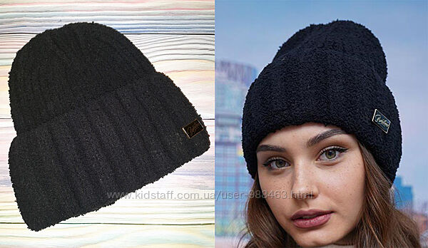 Шапка вязана жіноча. М&acuteяка жіноча в&acuteязана шапка. Шапка з флісовою підкладко