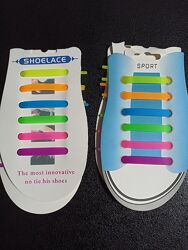 Шнурки силиконовые разноцветные.
