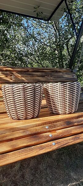 Бежево-коричневое кашпо (12л)