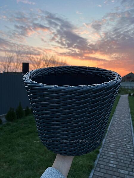 Серое кашпо (12л)