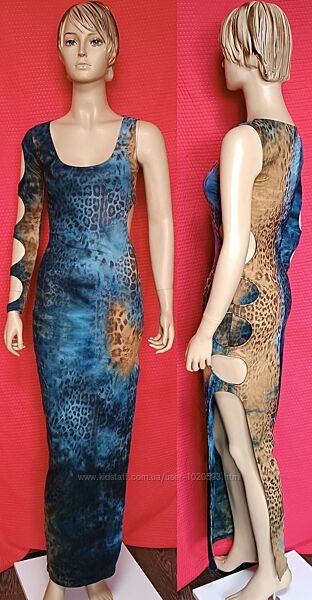 платье Lieblein Mode Design вырез откровенное длинное трикотаж сукня