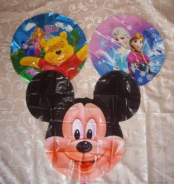 Шарики из фольги-Эльза, Микки, Винни