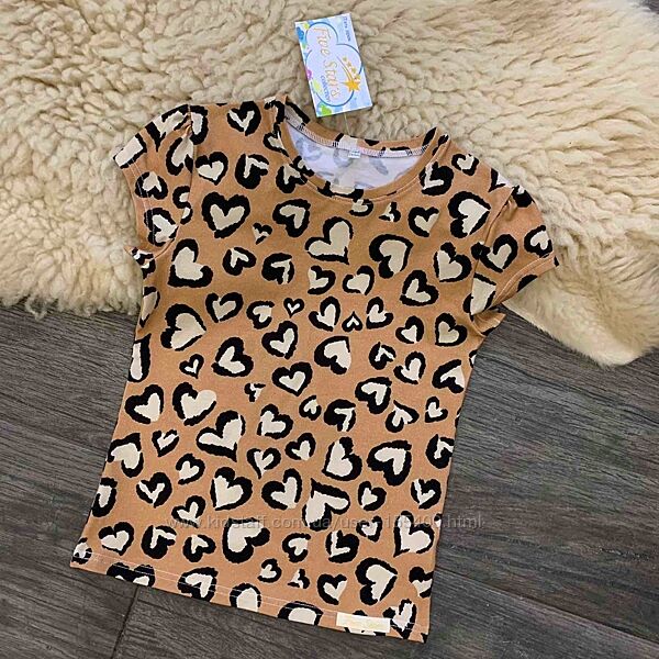 Футболка сердечка леопард Five Stars