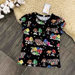 Дитяча футболка m&m&acutes на чорному Five Stars 98р-140р