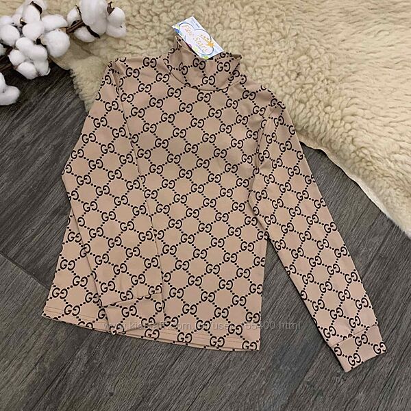 Дитяча водолазка  гольф з візерунком Ґуччі капучіно Five Stars 98р-140р