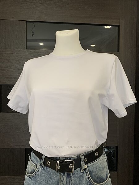 Футболка жіноча біла вільного покрою Five Stars S, M, L, XL