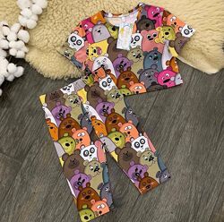Дитячий костюм футболка-топ і велосипедки ведмедики Five Stars 98р-164р