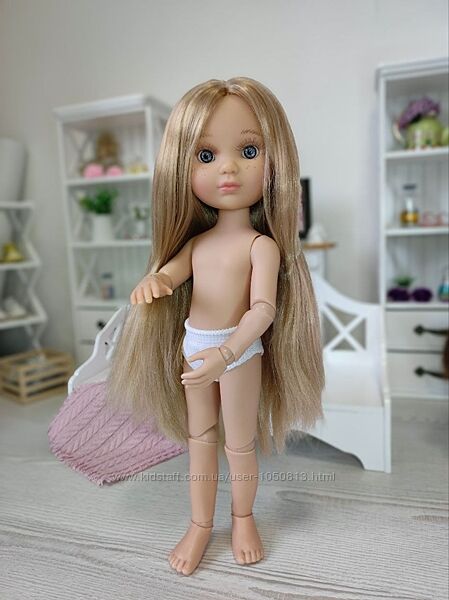Лялька на шарнірному та звичайному тілі Eva Berjuan блондинка, без одягу,35