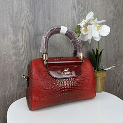 Лакова сумочка рептилія. Чорна, червона. Новинка.